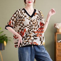 [안심구매 무료교환] 여성 티셔츠 반팔 여름 프린팅 캐주얼 루즈핏