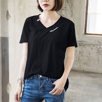 이노뱅크 ZHA240 여성 데일리 V넥 캐주얼 티셔츠 반팔&긴팔