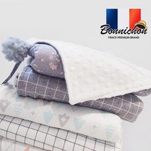 [Bonnichon]프랑스 보니숑 타이블랭킷/스몰사이즈/무형광 아기담요, 타이블랭킷(스몰)-모소스트라이프(무형광)