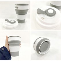 [모두] 자바라 텀블러 접이식 실리콘 휴대용 물컵, 블루