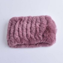 렉스 토끼 모피 니트 머리띠는 스카프로 사용할 수 있습니다 여성 따뜻한 겨울 모자 귀 따뜻하게 머리 랩 반지 스카프