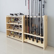 채원채준이네 로드 릴 거치대 스탠드형 원목 진열대 낚시대, 스탠드 로드거치대 14구형