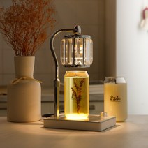 캔들백화점 불면증 심신안정에 도움을주는 라벤더 에센셜 아로마 캔들+엘사 캔들워머 세트, 엘사(실버 화이트)+리얼 라벤더 캔들460g세트