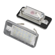 18 LED 라이센스 번호판 라이트 램프 LED 자동차 라이센스 번호판 라이트 램프 전구 아우디 A3 A4 A6 A8 S6 C6 RS6 RS4 Q7 S4 B6, 검정