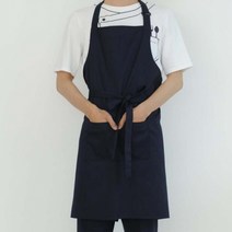 네이비 목걸이형 남자 빅사이즈 홀앞치마 제과제빵앞치마 카페 바리스타, 단품, 단품