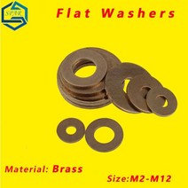 Copper flat washer Solid Brass Flat Washer Plain Gasket Pad High Quality Meson Sheet Metal Collar, M8x16x1.0 (30pcs)