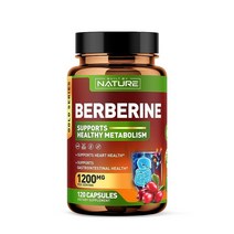 미국직배송 Berberine 1200mg - 100% 순수 베르베린 HCl 보충제 고강도 베르베린 신진 대사 심장 및 위장 건강을 위한 천연 지원 GMO 프리 글루텐 프리
