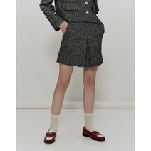 22SS [WEHOURS]블랙 짜임 울혼방 트위드스커트 HSSK2BH81BA