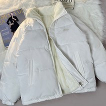 시오란티 겨울 여자식 양면으로 입다 스탠드 칼라 큰 사이즈 인조 모피 안감 숏패딩