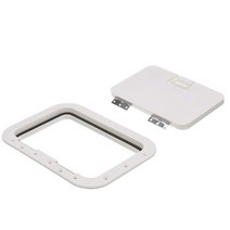 Seachoice 화이트 힌지 해치 17.8cm X 27.9cm. 내부 치수 아세톤 방지 폴리프로필렌 USA 미국, White_Pry-out Hatch