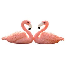 실내 카페 인테리어 미니어쳐 장식 디자인 소품 빈티지 엔틱 공예 2 개쌍 플라밍고 입상 귀여운 동물 장식품 요정 정원 미니어처 테라리움 인형 홈 액세서리, 밝은 회색, 협력사