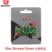 디스크로터 튜닝 브레이크 캘리퍼 패드 Bolany 12Pcs 자전거 브레이크 디스크 나사 볼트 로터 교체 사이클, 06 Green 12pcs