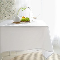 퓨어 화이트 식탁보 4size, 상세설명 참조, 8인 130x220cm