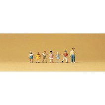 Preiser 79043 디오라마 미니어처 테라리움 등교하는 학생 아이들 7명 세트 사람 피규어 모형 1:160 사이즈