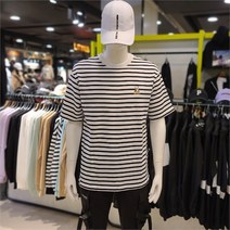 리트머스 리트머스 캐릭터 자수 세미오버핏 스트라이프 반팔티 LM2TU326 NC광주역점