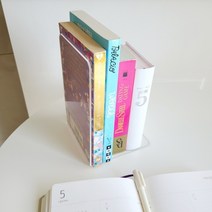 심플생활 투명 책상 아크릴 간이 미니 1단 책상정리 책상위 책꽂이 책지지대, OPTION 01 심플아크릴북엔드 A형