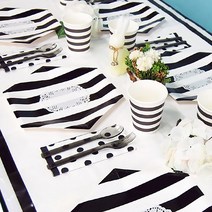 제이벌룬 생일파티 테이블데코세트, 줄무늬 블랙