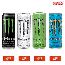 몬스터에너지 그린 울트라 망고 4종 세트 355ml x 24캔, 1세트