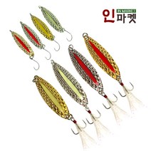 아연큐빅스푼 루어 낚시 스푼 송어 배스 쏘가리 미끼, 아연큐빅스푼2.5g 레드골드