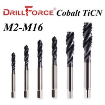 드릴포스 코발트 나사 탭 드릴 비트 나선형 플루트 메트릭 M2M16 TICN 코팅 공작 기, M10x1.25+1PC