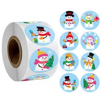 라벨기 귀여운 프린팅 라벨 미니 100-500pcs 6 디자인 1 Inch 크리스마스 테마 인감 레이블 스티커 DIY 선물 베이킹 패키지 봉투 편지지 장식, 14 QY687-300pcs