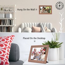 스마트 전자 디지털액자 전자앨범 Tomfoto-10 인치 디지털 포토 프레임 스마트 와이파이 16GB 액자 벽걸이, 03 Frame with 64GB_02 US