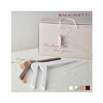 메이네티 원목 옷걸이 기프트세트 (옷걸이 10P+기프트카드+박스 SET), 43cm, Natural