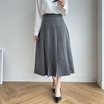 여성 주름 롱스커트 플레어 치마 (4컬러)