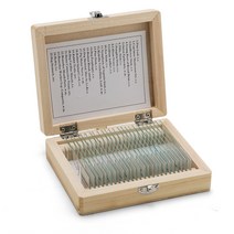 Swift 25pcs 유리 준비된 현미경 슬라이드 나무상자저장 동물들 곤충 식물 모든 현미경에 적용, 25