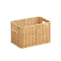 하우스레시피 PP라탄 직사각 바스켓 M, 베이지, 1개