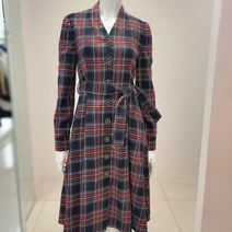 샤틴V넥체크플레어원피스S224K6511