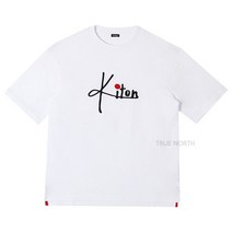 키톤 [키톤] 23FW 남성 UMK0302 01 로고 자수 반팔 티셔츠 화이트