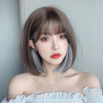 솜브레 투톤 단발 통 가발 보브컷 중단발 전체 숏단발 발레아쥬 애쉬 그레이 금발dc0207, 30cm