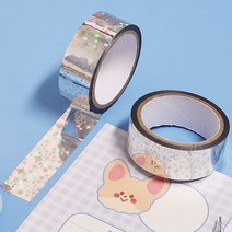 레이저 실버 테이프 15mm 별 공예테이프 다꾸템, 단품, 단품