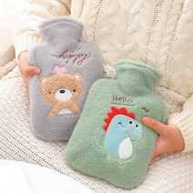 물주머니 대용량 보온 털 핫팩 커버 찜질팩 탈부착, 500ML