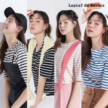 [23SS최신상]라삐아프 스트라이프 자수 티셔츠 4종