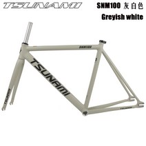 자전거 프레임 로드 MTB 쓰나미 SNM100 자전거 프레임 49cm 알루미늄 경마장 멀티 컬러 옵션 고정 기어 캐, 06 Grey White_02 52CM