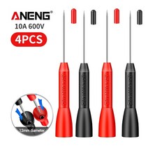멀티테스터기 접촉/비접촉 타코메타/회전계/RPM/회전수측정기 642pc 계측 테스트 프로브 10a 600v 디지털 절연 피어싱 바늘 핀 멀티 미터 테스트 펜 리드 플러그 진단, 4pcs 테스트 프로브