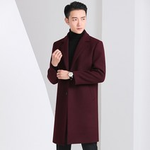 겨울 남자 루즈핏 무파마 하프 모직 코트 중년 남장 도톰하고 따뜻한 아빠 코트