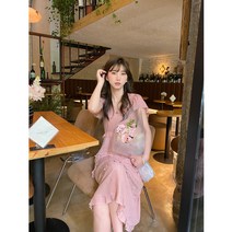 레이스 캉캉 롱 맥시 반팔 여름 원피스 드레스 하객룩 결혼식