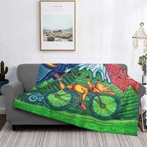 담요 블랭킷 쇼파 침대 764866 울트라 소프트 플리스 Albert Hoffman LSD 자전거 데이 따뜻한 플란넬 산성 송풍기 파티 자동차 소파, 2, 150x200cm 60x80in