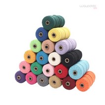 와요또 마크라메 실 컬러 면로프 13컬러 3mm/4mm 면실 100m 마크라메 재료, 3MM, 노랑