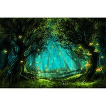 꿈꾸는 숲 동화 성 원더 랜드 정글 비닐 배경 아기 생일 웨딩 사진 스튜디오 소품, 300cmX200cm+ZU-FH-1035