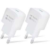 이탑 18W QC3.0 USB 가정용 아답터 초고속 충전기, 2개입, 화이트