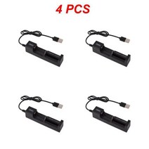 레이저포인터 18650 LED 스마트 고속 충전 USB 충전식 리튬 배터리 충전기 도크 스테이션 범용 1 슬롯 2 개 4 6, 2.Black 4pcs