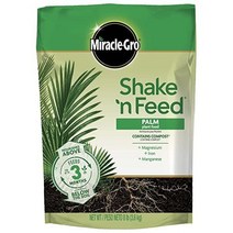 미라클그로우 쉐이트 앤 피드 팜 야자 식물성 영양 비료 8파운드 최대 3개월치, 8 lb., 1 Pack, 3628.739g