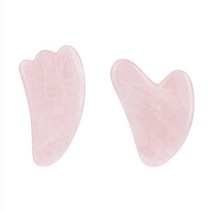 로즈쿼츠 괄사 마사지기 얼굴 바디 페이스 턱살 경락 림프 브이라인, 핑크로즈괄사마사지기_하트