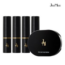 [새치 빈모 M자 초간편커버] 제이투엠투 헤어커버스틱 x 4개 + 멀티브로우 1개, 브라운/내추럴갈색