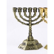 메노라 이스라엘 유대 유태인 크리 에이 티브 홈 가구 합금 7 가지 촛대 유대인 유대교, 청동 색