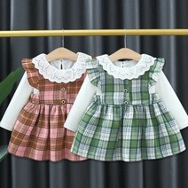 프릴소매체크점퍼스커트